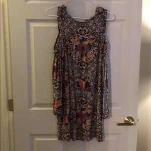 Cold shoulder pattern dress